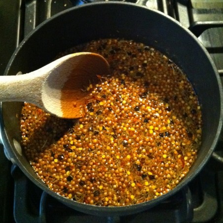 Making the brine Pickle brine